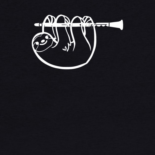 Sloth Playing Clarinet Instrument Shirt Men Women Kids by mlleradrian
